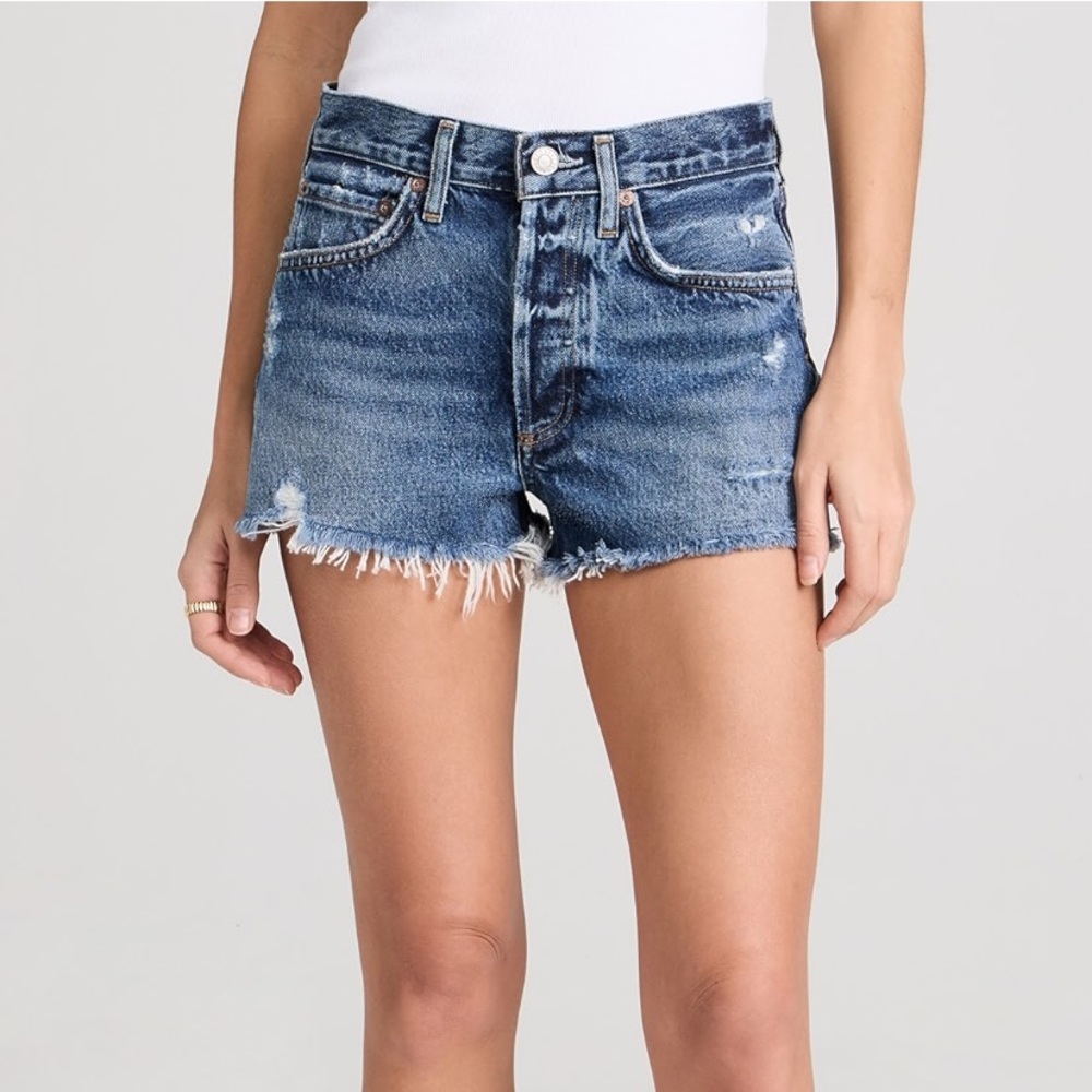 AGOLDE PARKER ULTRA HIGH-RISE DENIM SHORTS
